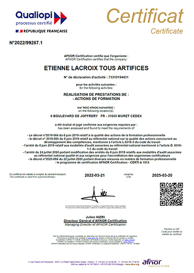 Certificat Qualiopi Ruggieri